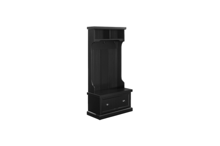 Preview: Traditional Hall Tree Entryway Bench with Storage 3D Model