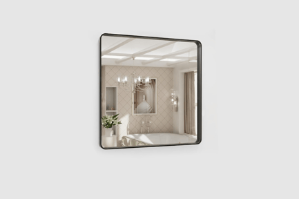 Preview: Modern Rounded Square Aluminum Frame Vanity Mirror 3D Model