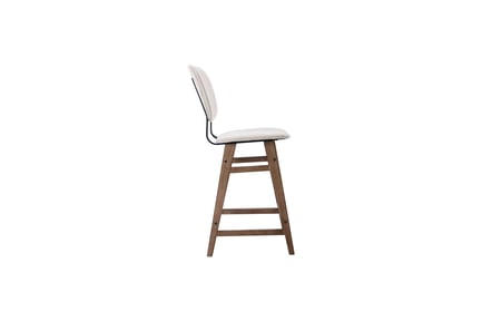 Preview: Modern Upholstered Bar Stools with Wooden Legs 3D Model