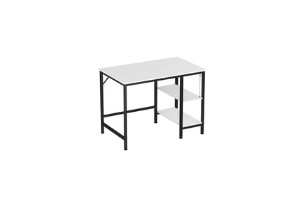 Preview: Modern Computer Desk with 2-Tier Storage Shelves 3D Model