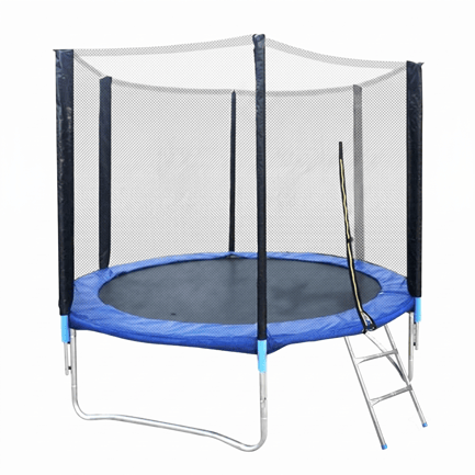 Preview: Outdoor Backyard Trampoline with Safety Enclosure Net 3D Model