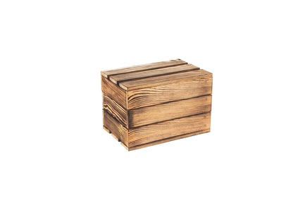 Preview: Rustic Hinged Wooden Crate Storage Box 3D Model