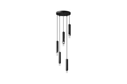 Preview: Modern 5-Light Cylinder Pendant Chandelier