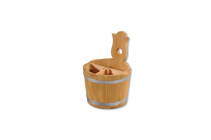 Preview: Rustic Wooden Bucket Organizer Caddy 3D Model