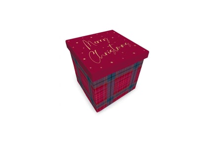 Preview: Christmas Gift Box with Tartan Plaid Pattern 3D Model