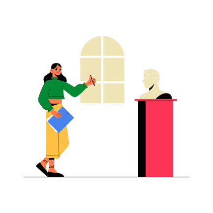 Woman Drawing a Sculpture Illustration