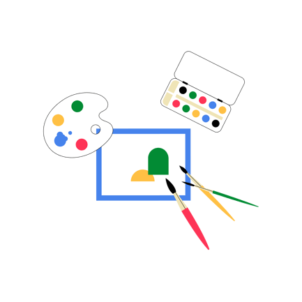 Flat Design Painting Toolkit Illustration