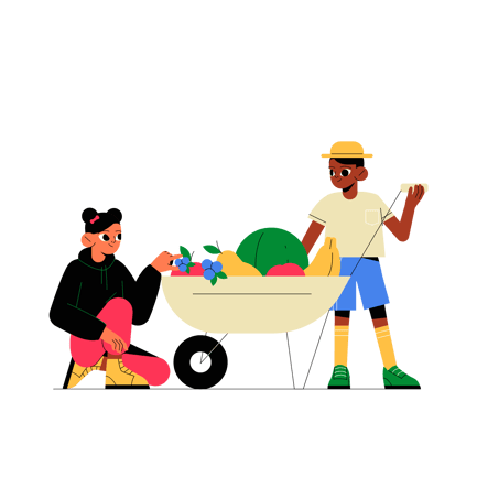 Kid Farmers Harvesting Fruits
