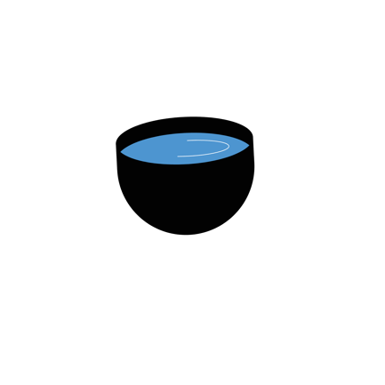 Black Bowl with Water Loop Animation
