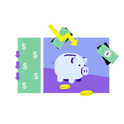 Piggy Bank Broken During Economic Recession Illustration