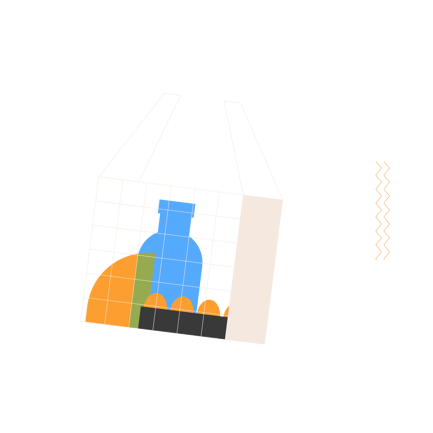 Animated Grocery Bag Illustration