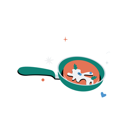 Flipping Pancakes in a Pan Flat Illustration