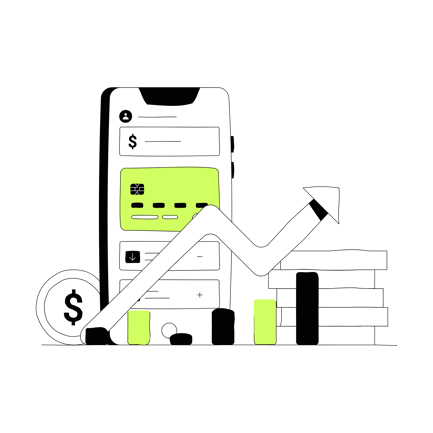 Growing Deposit Illustration in Line Art Style
