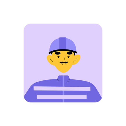 Duotone Illustration of a Fireman