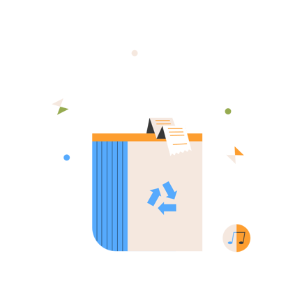 Recycle Bin Geometric Illustration