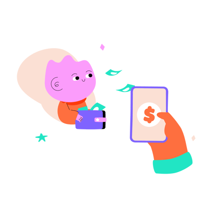 Cartoon Mobile Payment Illustration