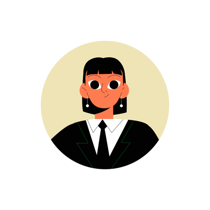 Flat Illustration of a Business Lady in a Workplace Setting