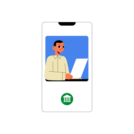 Virtual Bank Advisor Flat Illustration