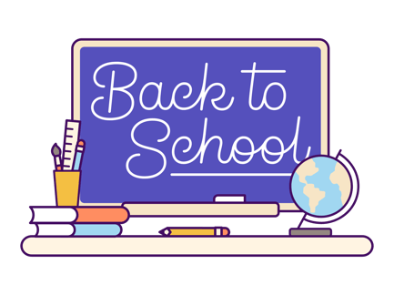 Lettering Back to School With Globe, Books and Pencils