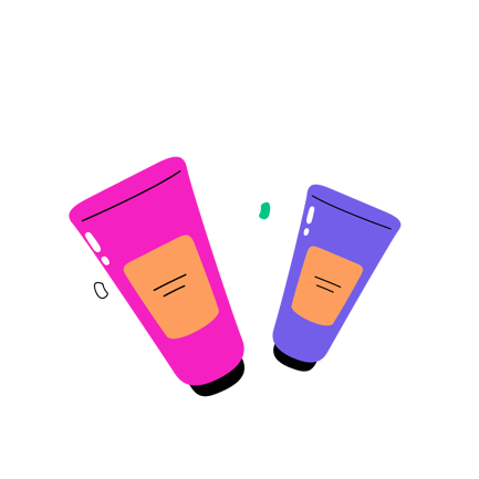 Cartoon Style Cream Tubes Illustration