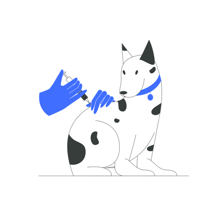 Dog Getting Vaccinated by Veterinarian Animation