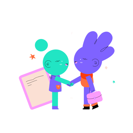 Cartoonish Business Agreement Illustration