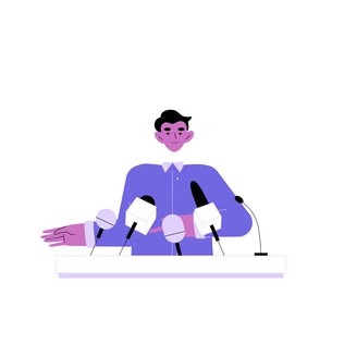 Business Speaker Illustration in Duotone Style