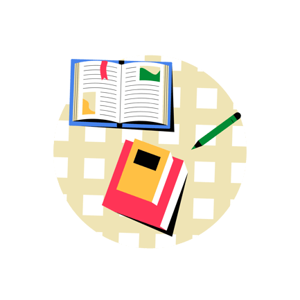 Books and Pen Illustration