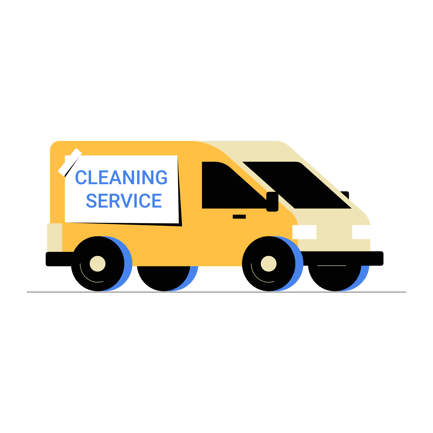 Cleaning Service Truck Illustration