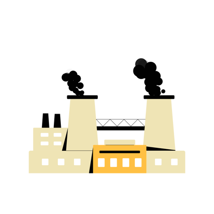 Factory Smoke Flat Illustration