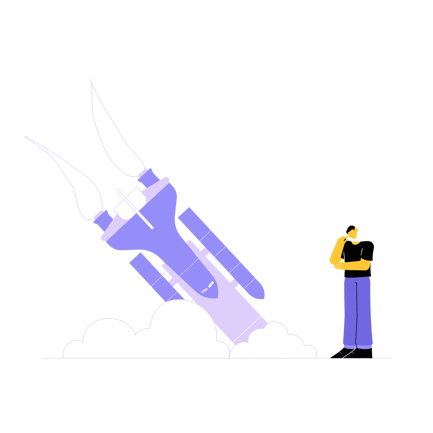 Something Went Wrong: Failed Rocket Launch Illustration