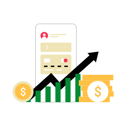 Growing Deposit Flat Illustration