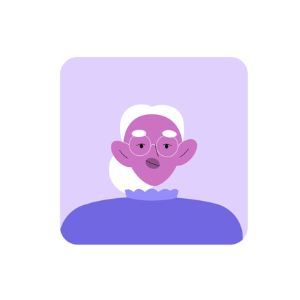 Duotone Portrait of a Grandmother Illustration