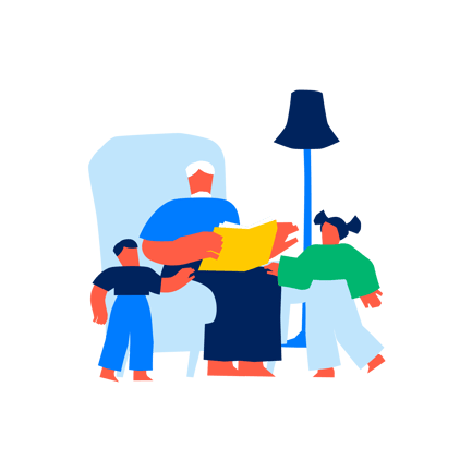 L'heure du conte pour les grands-parents