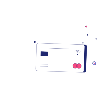 Duotone Credit Card and Coins Illustration