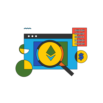 Ethereum Search Geometric Style Illustration