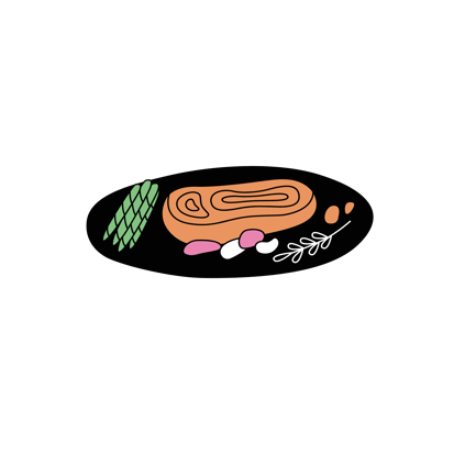 Cartoon Steak Plate Illustration