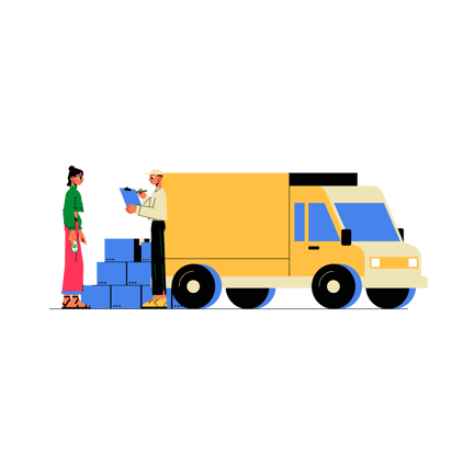 Cargo Van Delivery Illustration