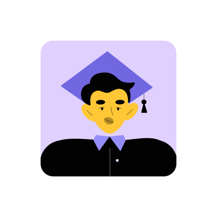 Duotone Illustration of a Graduating Student