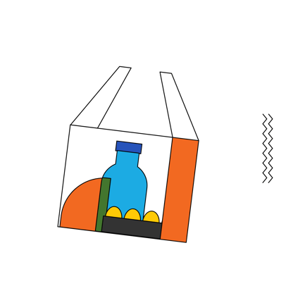 Geometric Grocery Bag Illustration