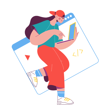 Woman Working on Laptop Checking Her Workflow