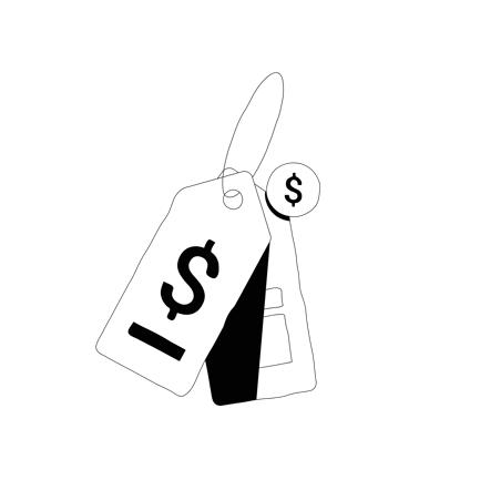 Line Art Pricing Tags Illustration