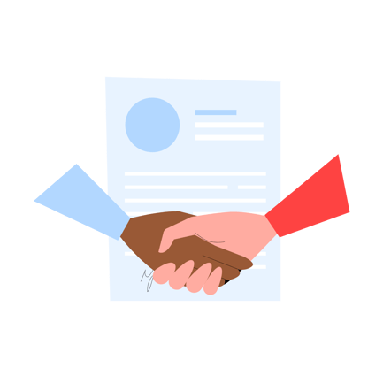 Hiring Approval Illustration with Handshake