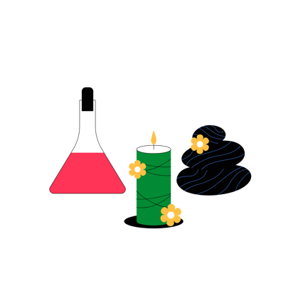 Flat Spa Accessories Illustration