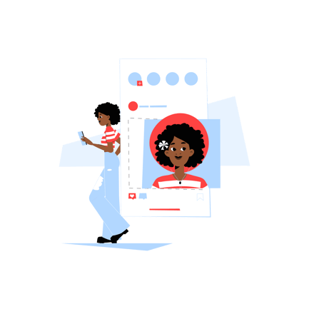 Social Media Post Reaction Illustration