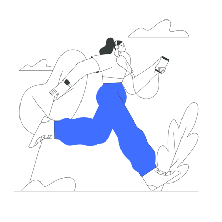 Woman Jogging in the Morning Illustration