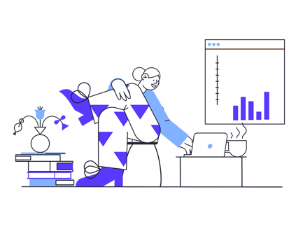 Woman Looking at Statistics