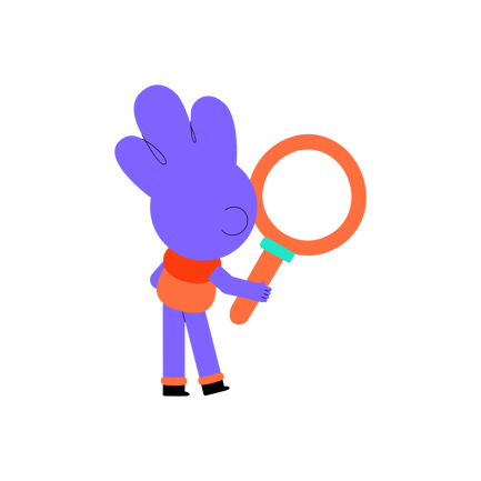 Cartoon Character With Magnifying
