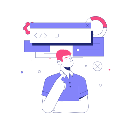 Thoughtful Developer Illustration