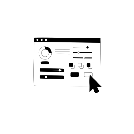 Interface Settings Illustration in Line Art Style